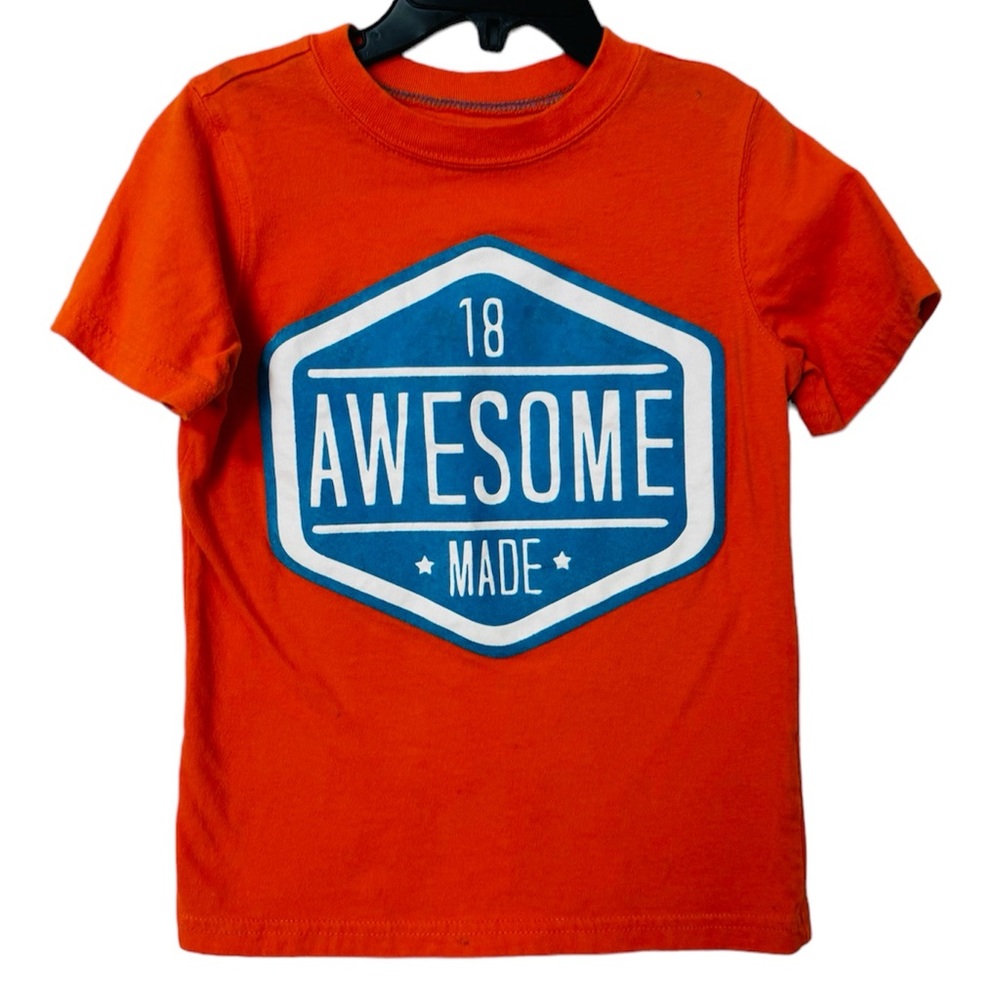 Carter’s Boys Orange Awesome Size 4T Short Sleeve Shirt